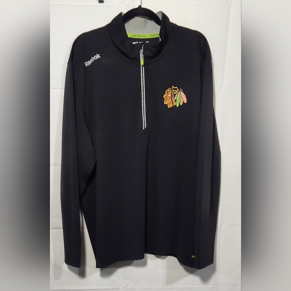 Men's Reebok Black Quarter-Zip Pullover-Size 2XL